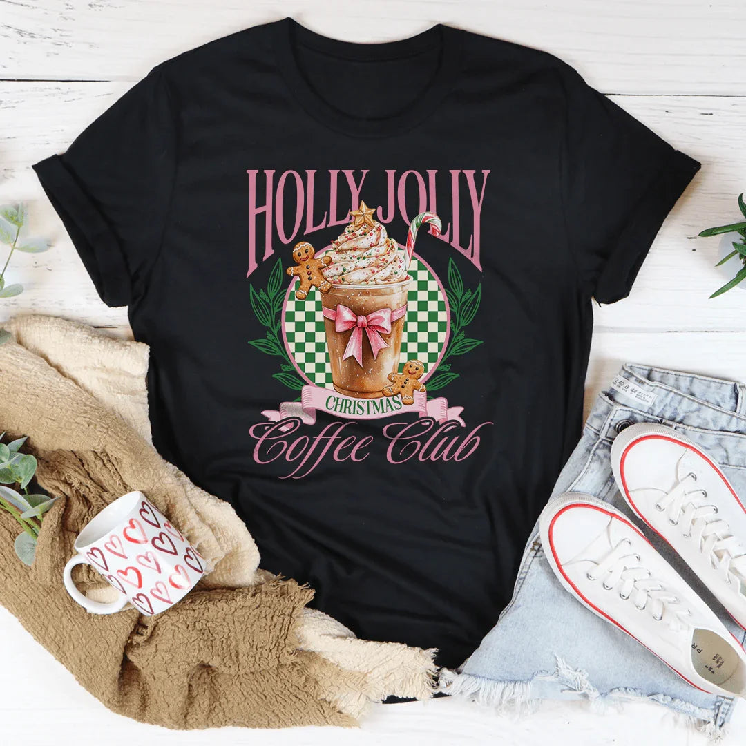 Holly Jolly Coffee Club Tee Black Heather / S Peachy Sunday T-Shirt