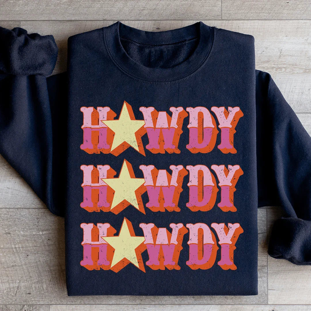Howdy Western Sweatshirt Black / S Peachy Sunday T-Shirt