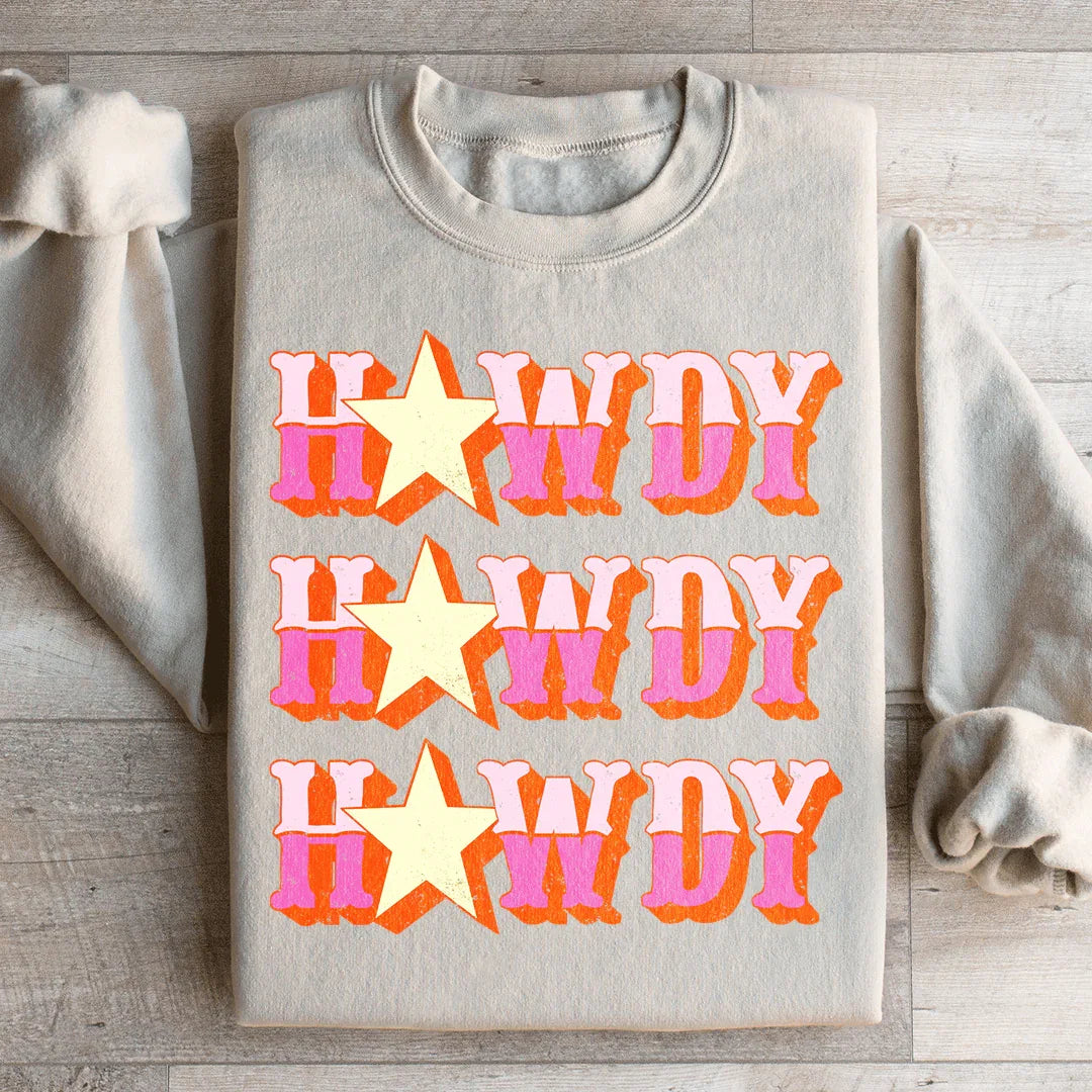 Howdy Western Sweatshirt Sand / S Peachy Sunday T-Shirt