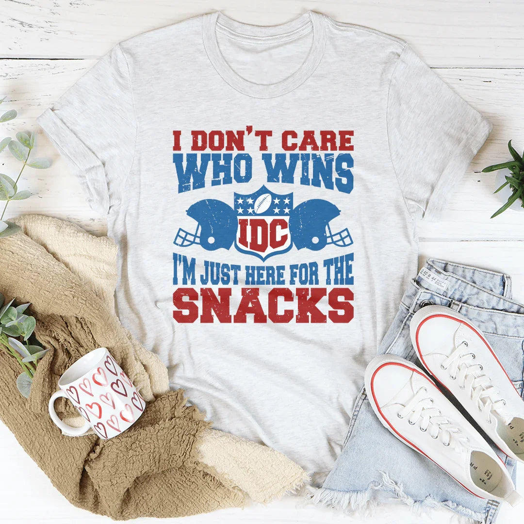 I Don't Care Who Wins I'm Just Here For The Snacks Tee White / S Peachy Sunday T-Shirt
