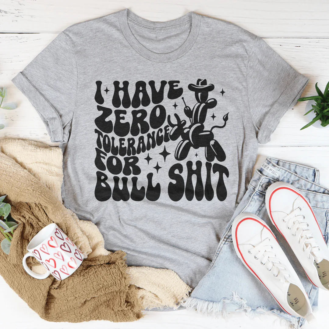 I Have Zero Tolerance For BS Tee Athletic Heather / S Peachy Sunday T-Shirt