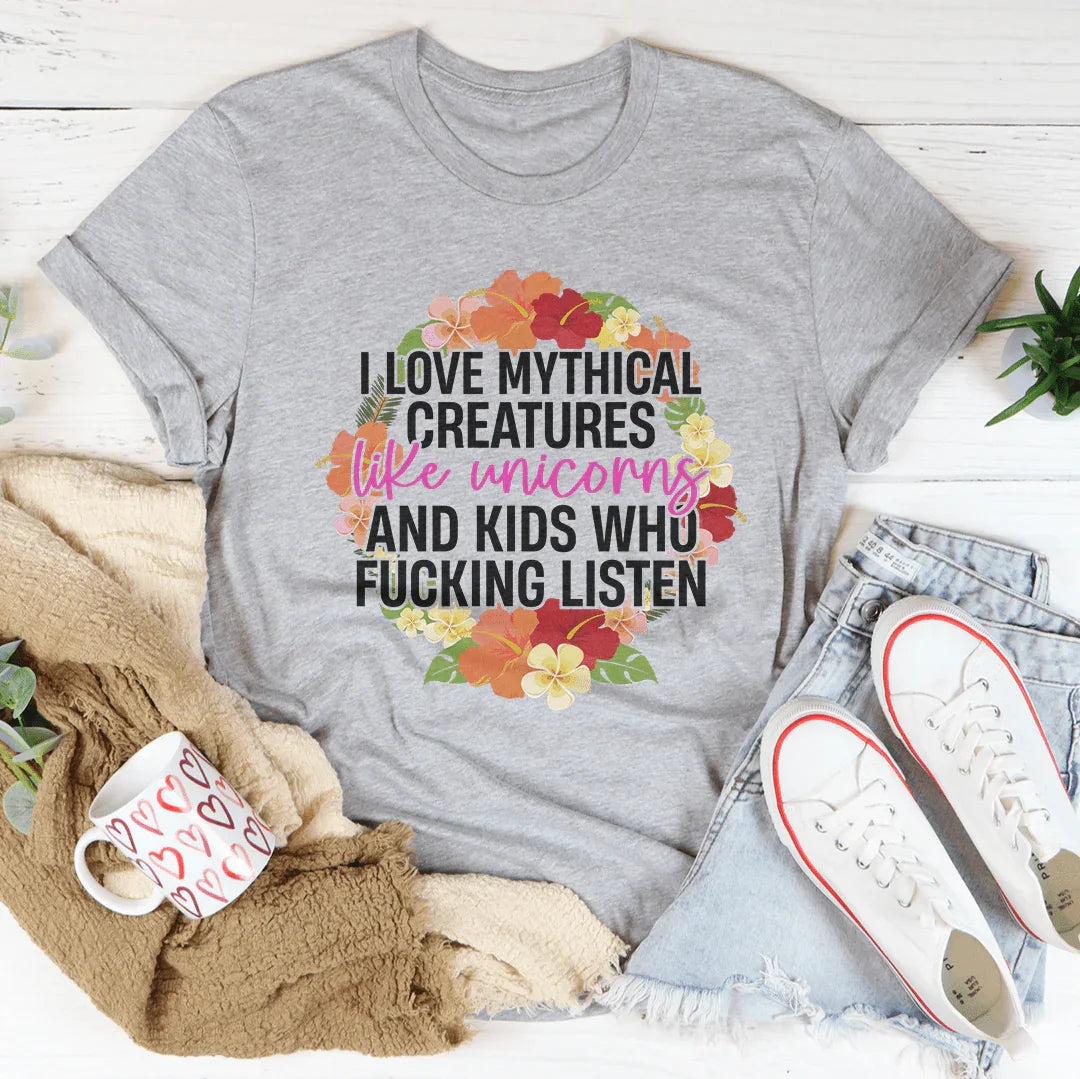 I Love Mythical Creatures Like Unicorns Tee Athletic Heather / S Peachy Sunday T-Shirt