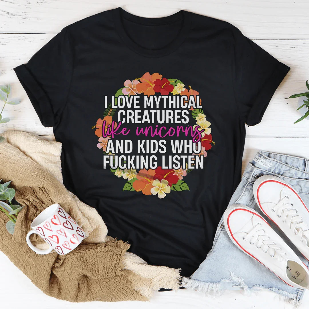 I Love Mythical Creatures Like Unicorns Tee Black Heather / S Peachy Sunday T-Shirt