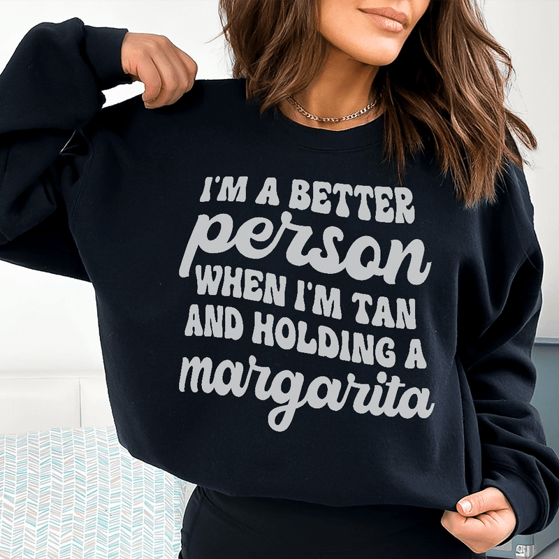 I'm A Better Person When I'm Tan And Holding A Margarita Tee Black / S Peachy Sunday T-Shirt