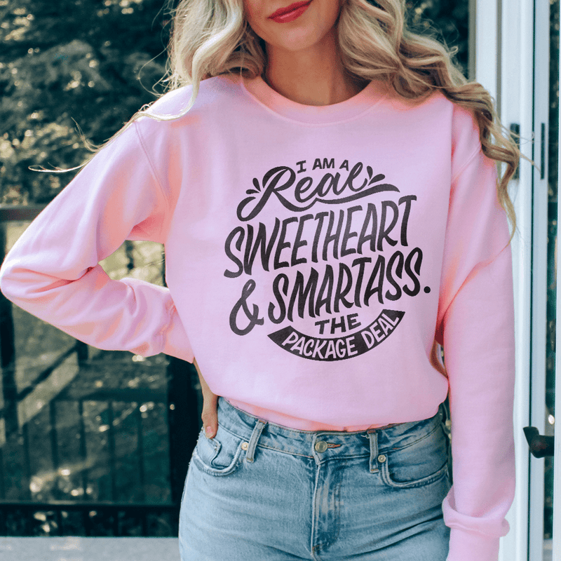 I'm A Real Sweetheart Sweatshirt Light Pink / S Peachy Sunday T-Shirt