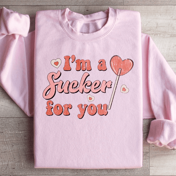 I'm A Sucker For You Sweatshirt Light Pink / S Peachy Sunday T-Shirt
