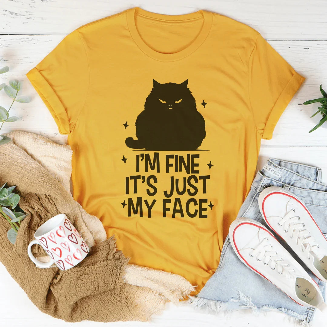 I’m Fine It's Just My Face Tee Mustard / S Peachy Sunday T-Shirt