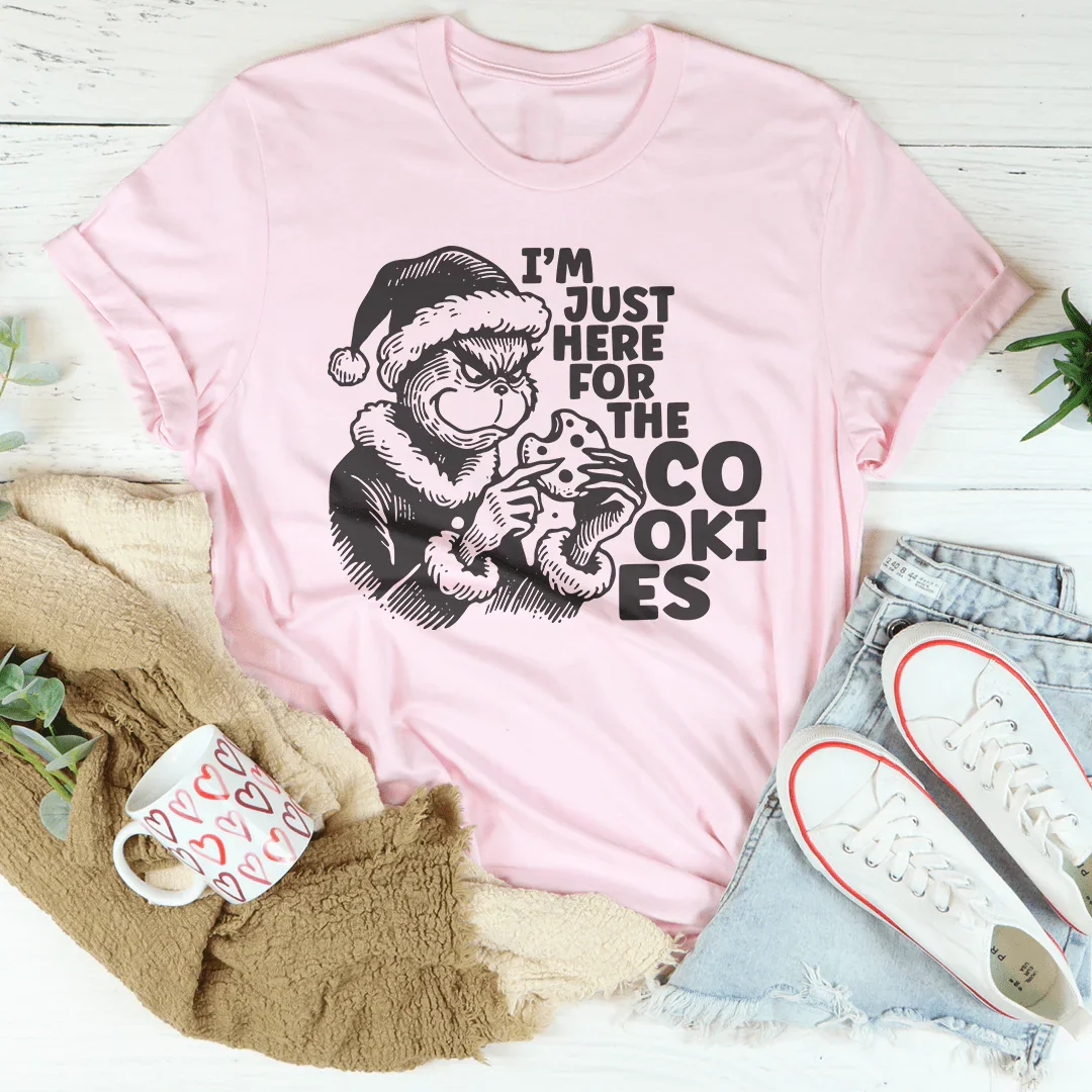 I’m Just Here For The Cookies Tee Pink / S Printify T-Shirt T-Shirt