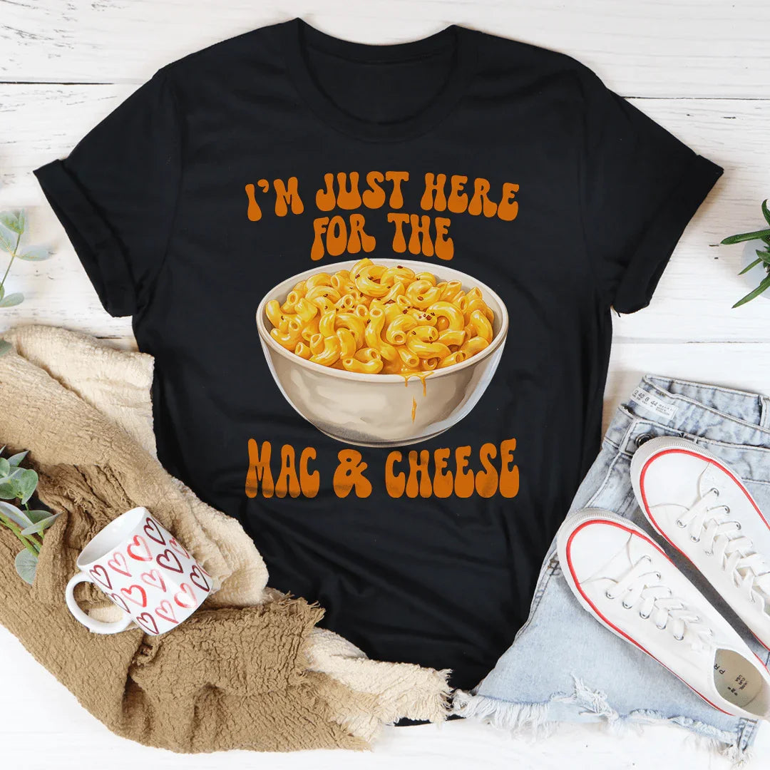 I’m Just Here For The Mac And Cheese Tee Black Heather / S Peachy Sunday T-Shirt