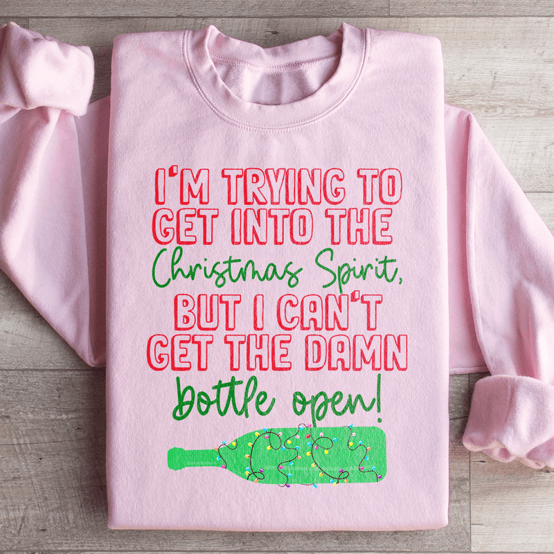 I'm Trying To Get Into The Christmas Spirit Sweatshirt Light Pink / S Peachy Sunday T-Shirt