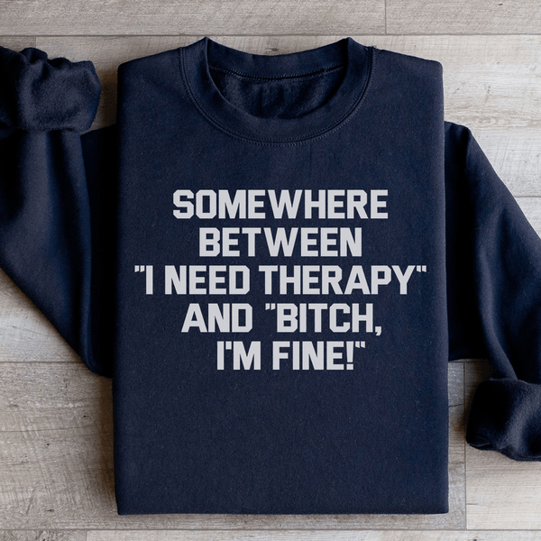 I Need Therapy Sweatshirt Black / S Peachy Sunday T-Shirt