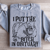 I Put The B In Obituary Sweatshirt Sport Grey / S Peachy Sunday T-Shirt