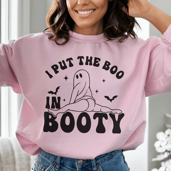 I Put The Boo In Booty Sweatshirt Light Pink / S Peachy Sunday T-Shirt