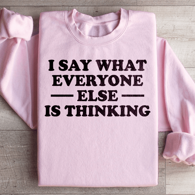 I Say What Everyone Else Is Thinking Sweatshirt Light Pink / S Peachy Sunday T-Shirt