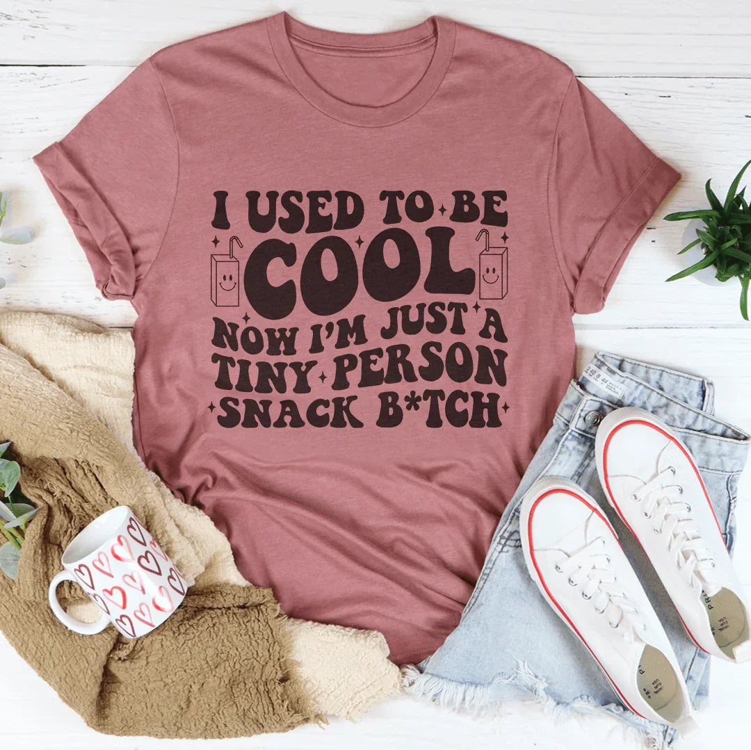 I Used To Be Cool Now I'm Just A Tinny Person Snack B-tch Tee Mauve / S Peachy Sunday T-Shirt