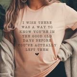 I Wish There Was A Way To Know You're In The Good Old Days Tee Heather Prism Peach / S Peachy Sunday T-Shirt