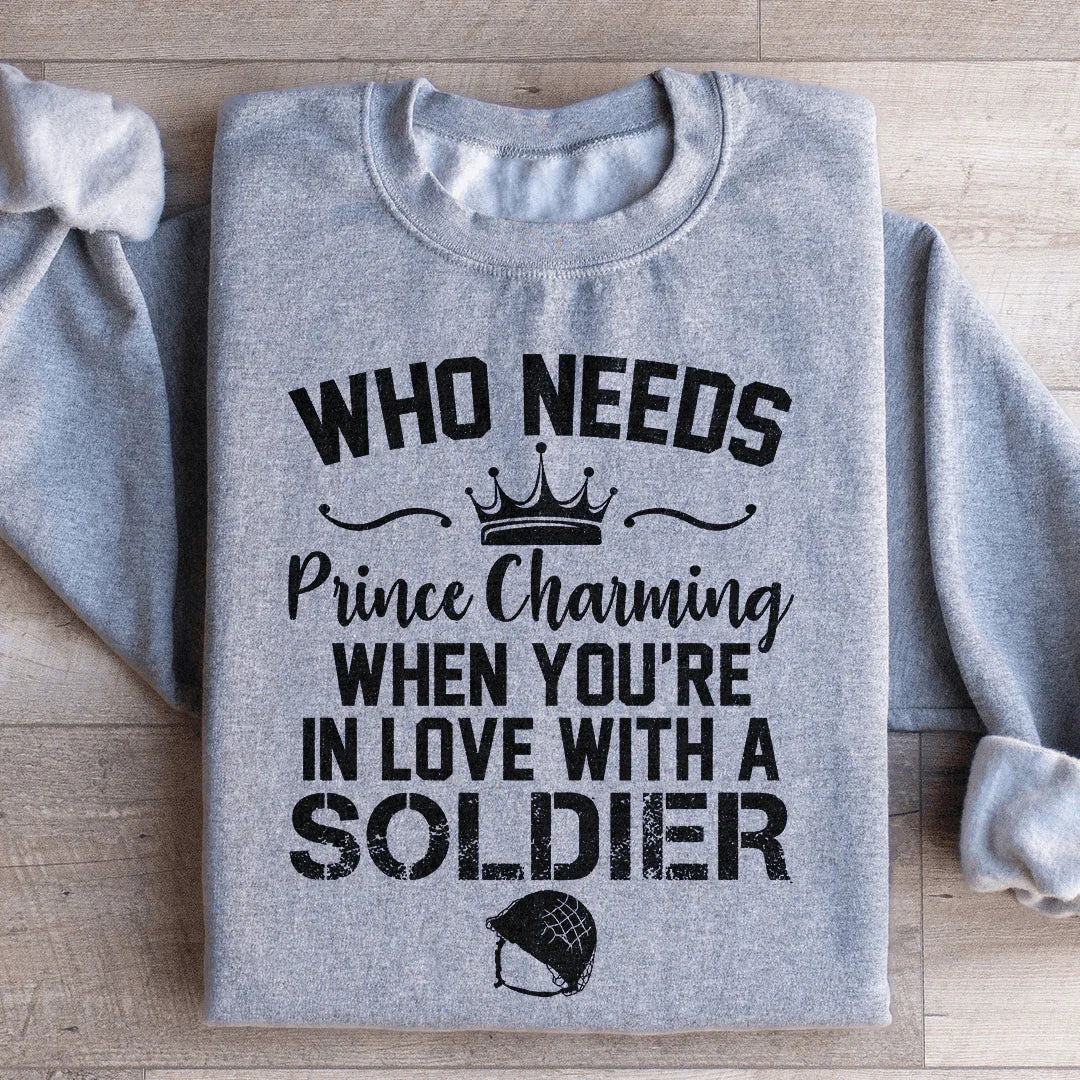 In Love With A Soldier Sweatshirt Sport Grey / S Peachy Sunday T-Shirt