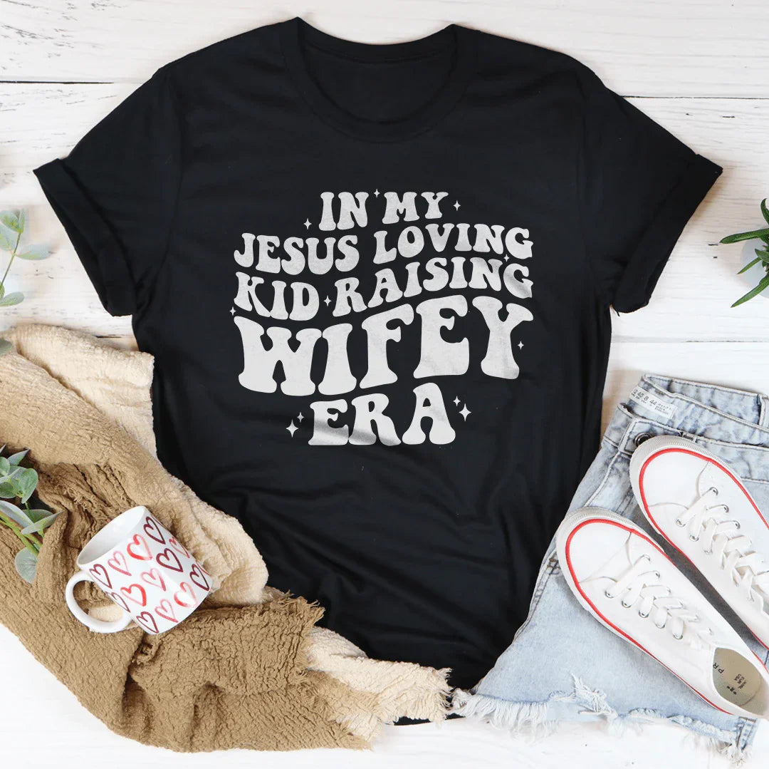 In My Jesus Loving Kid Raising Wifey Era Tee Black Heather / S Peachy Sunday T-Shirt