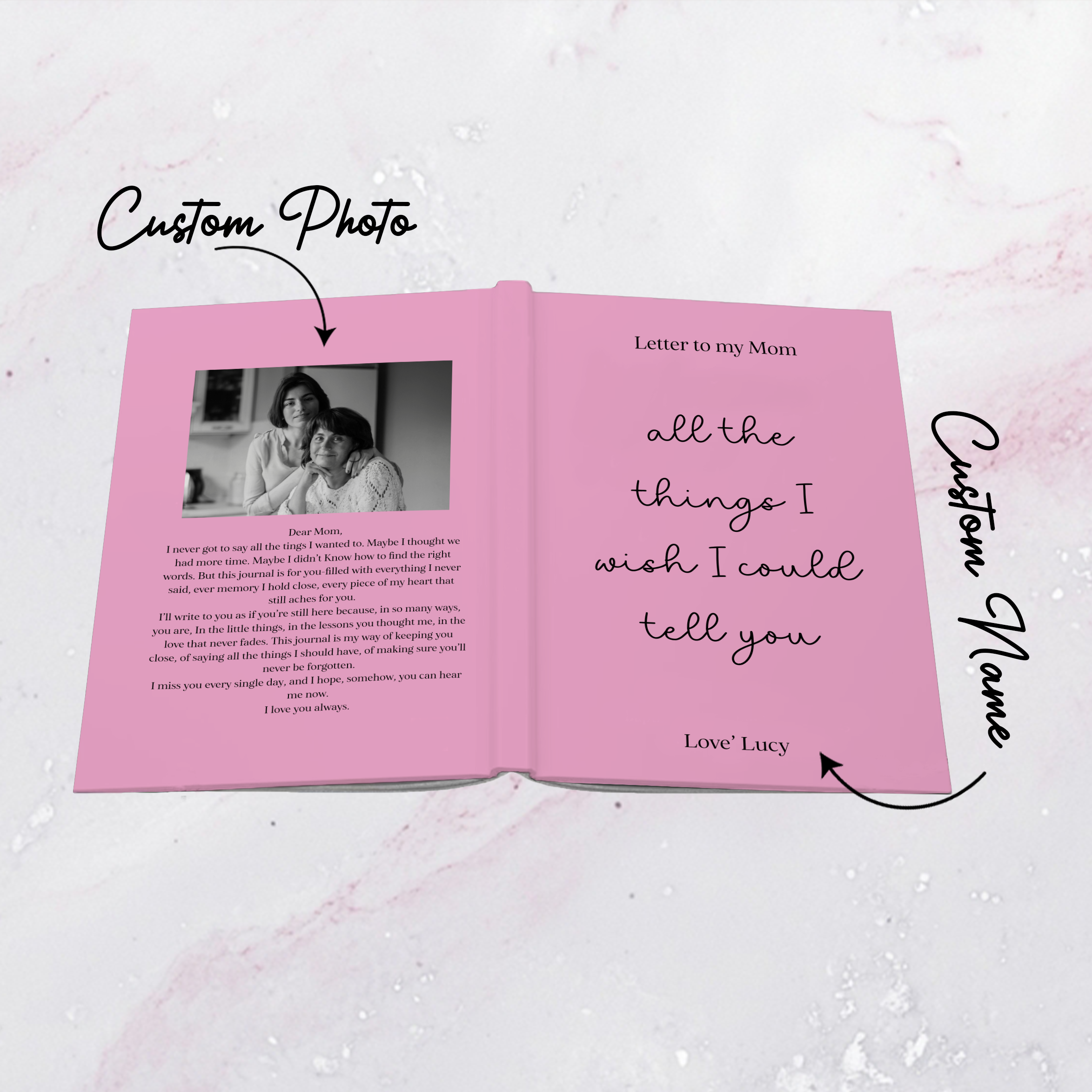 Personalized All The Things I Wish I Could Tell You Grief Hardcover Journal