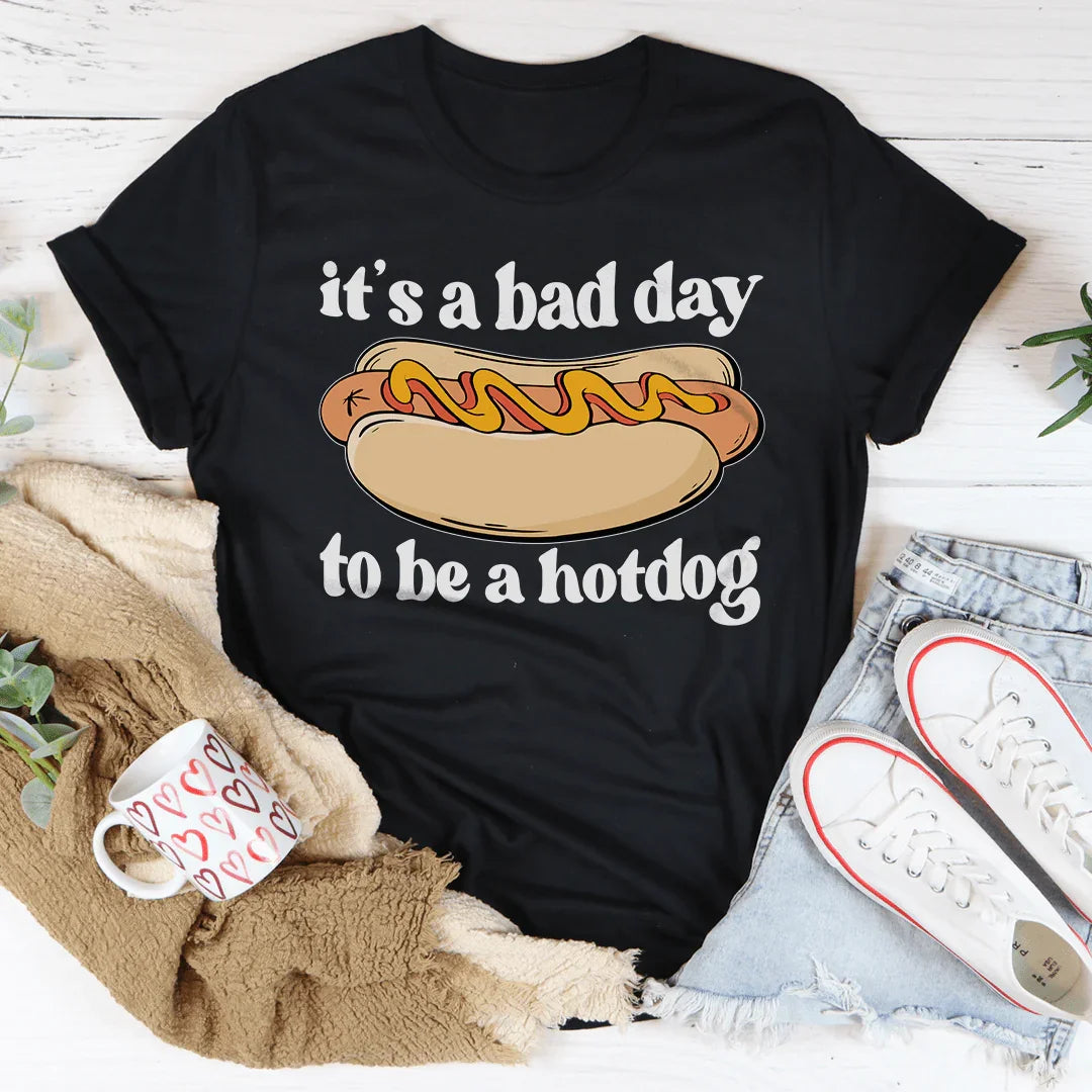 It's A Bad Day To Be A Hotdog Tee Black Heather / S Peachy Sunday T-Shirt