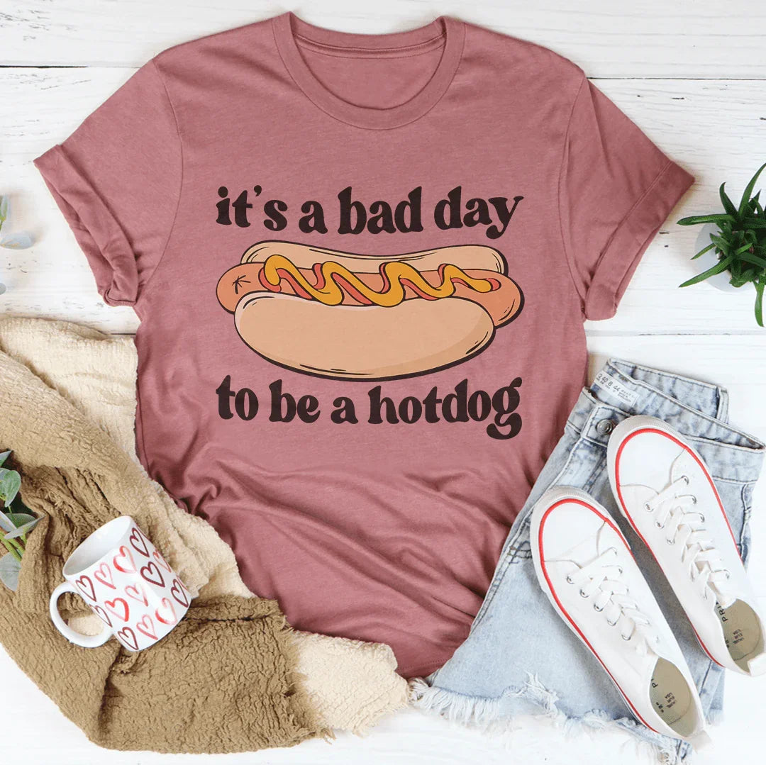 It's A Bad Day To Be A Hotdog Tee Mauve / S Peachy Sunday T-Shirt