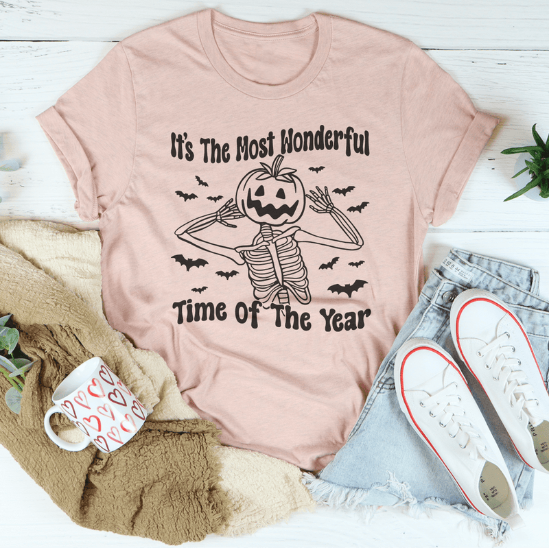It's The Most Wonderful Time Of The Year Tee Heather Prism Peach / S Peachy Sunday T-Shirt
