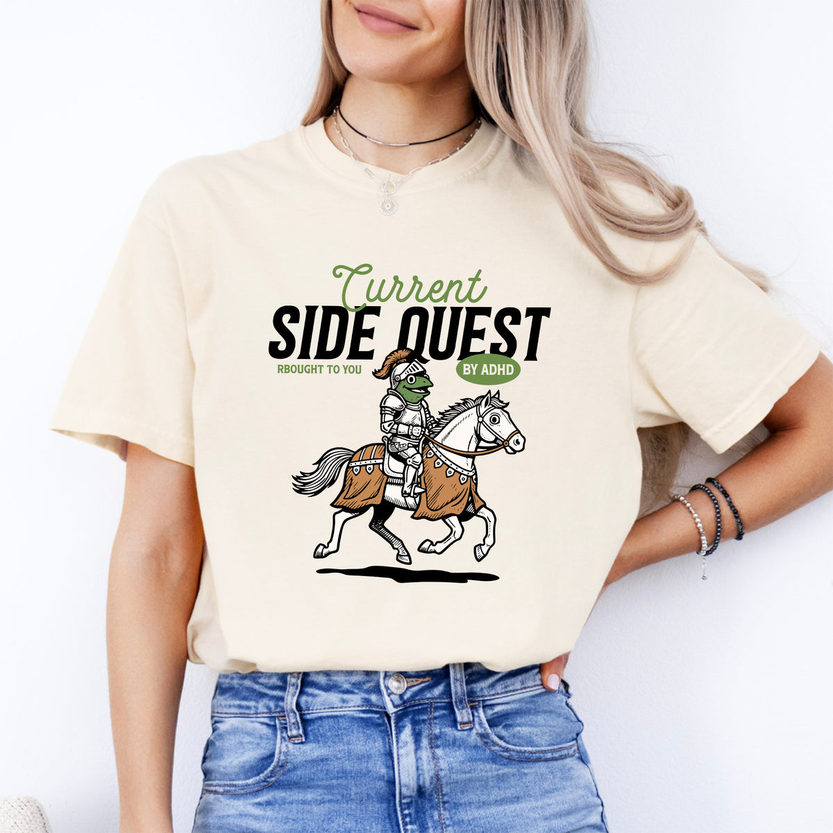 T-shirt humoristique ADHD « Quête secondaire du moment »