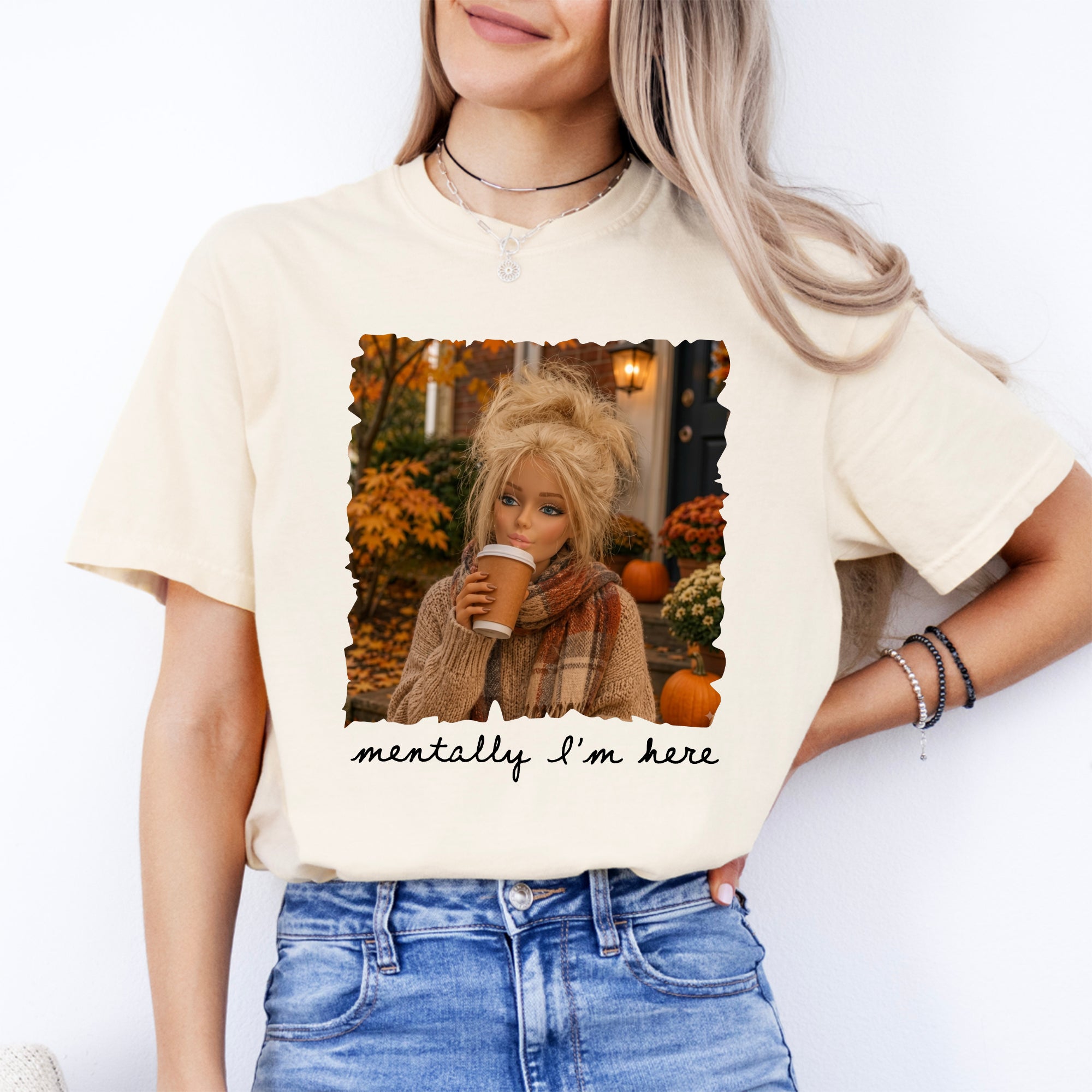 T-shirt « Mentalement, je suis ici »