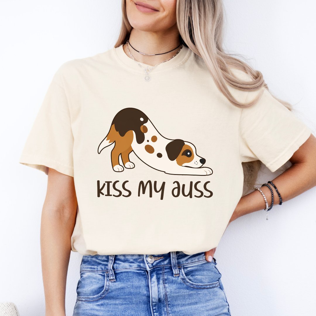 Kiss My Auss Embroidered Tee
