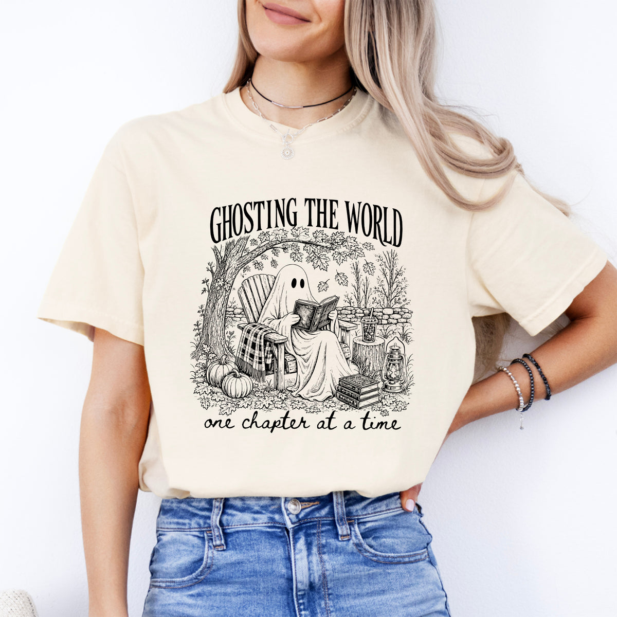 T-shirt de lecture fantôme tendance