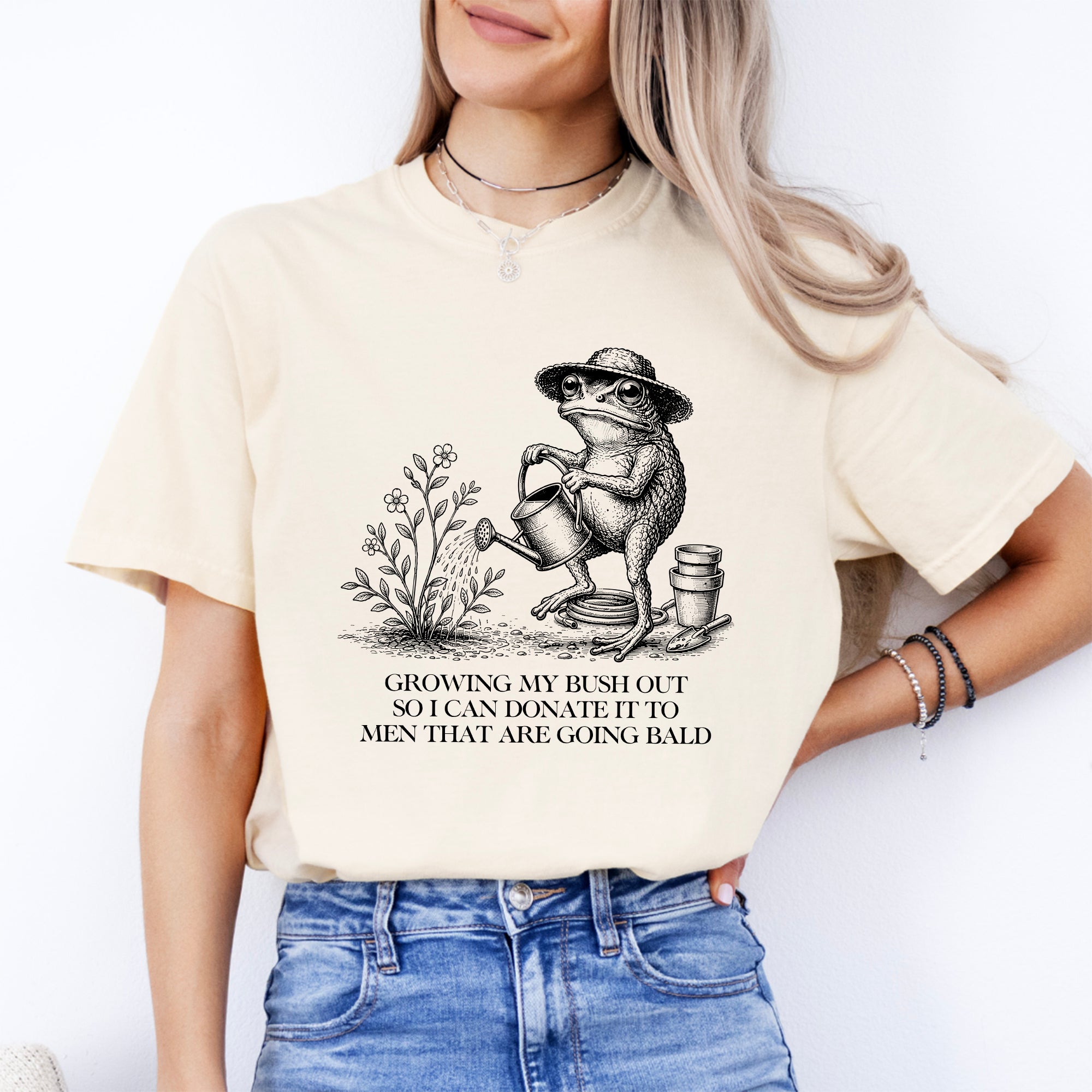 T-shirt amusant pour femme « Je laisse pousser mes poils pubiens »