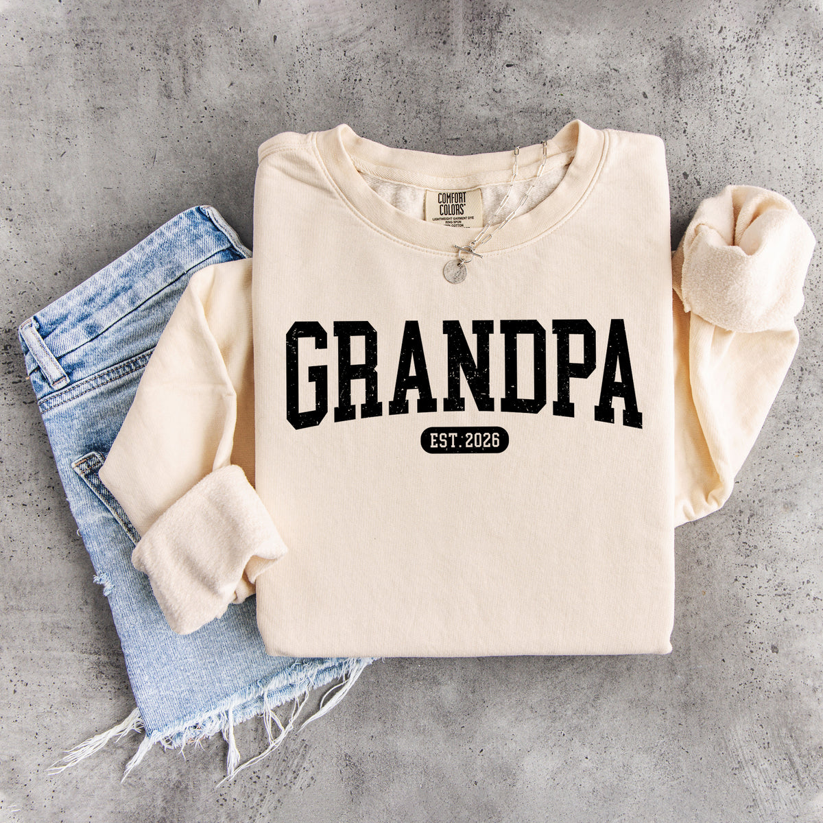 Personalisierbares College-Sweatshirt für Opa mit Gründungsjahr
