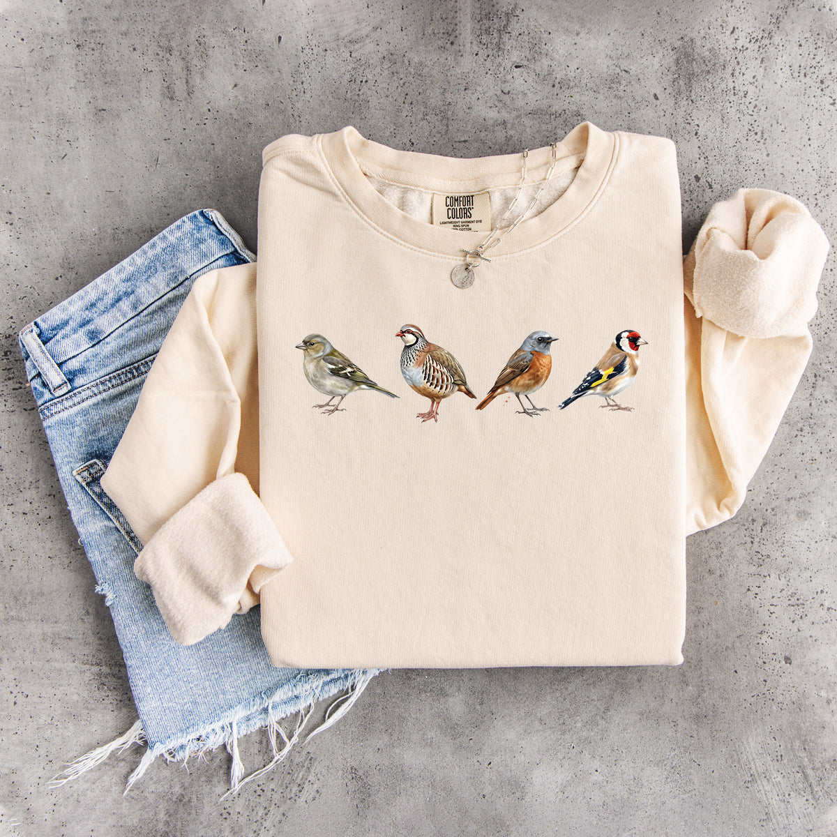 Vintage Illustrated Songbirds Nature Sweatshirt