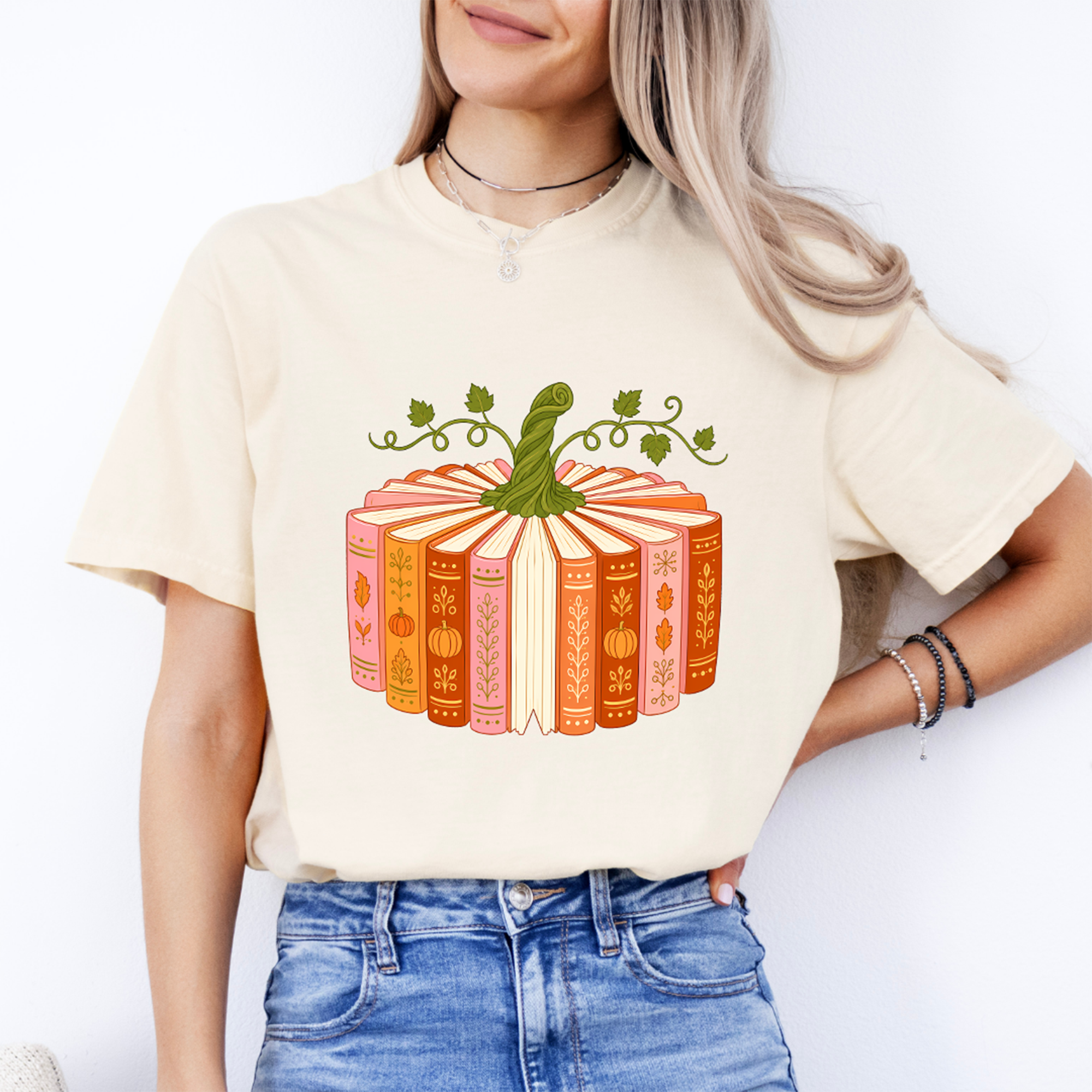 Bücher-Kürbis-T-Shirt