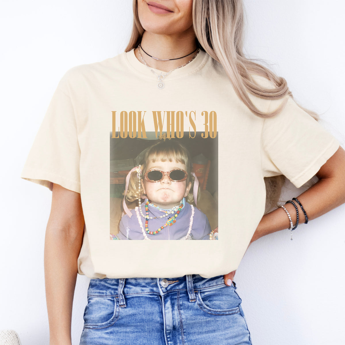 Custom Photo Vintage Birthday Tee