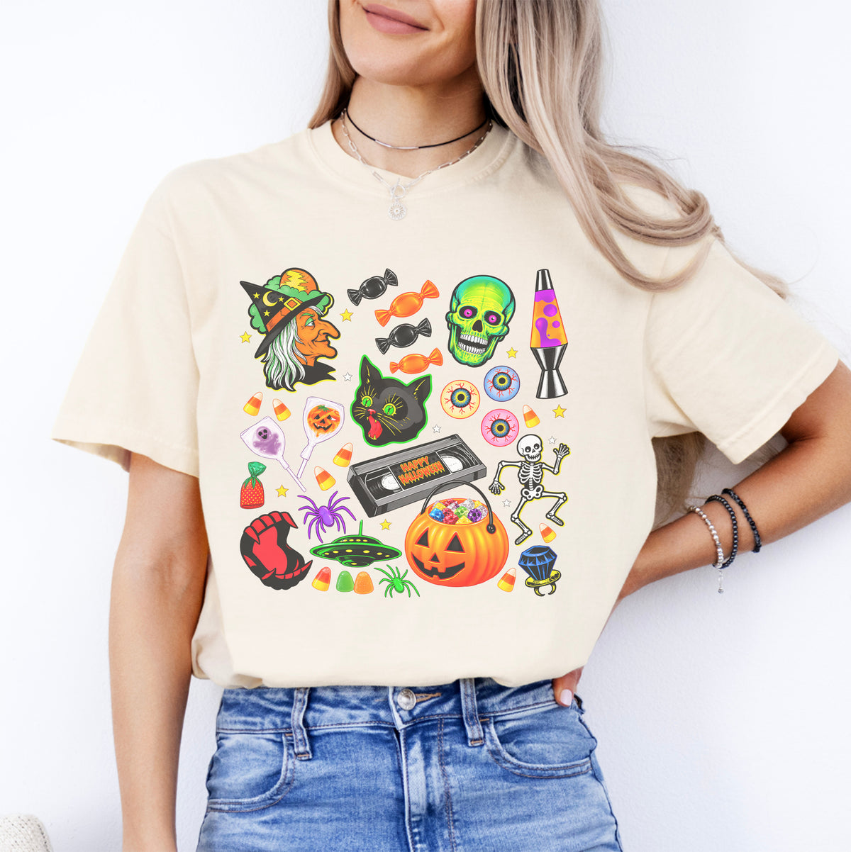 Camiseta gráfica nostálgica de Halloween de los años 90