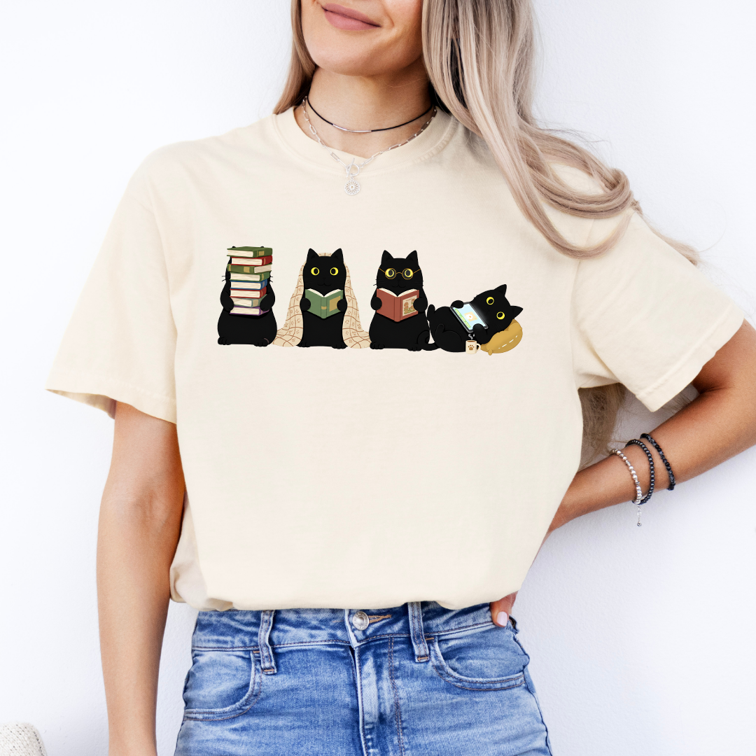 Camiseta de lectura Gatos Negros