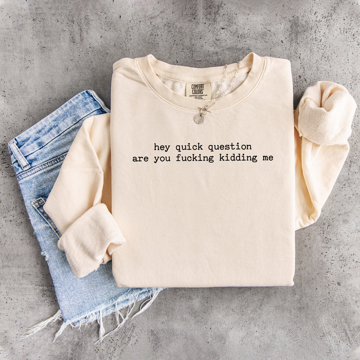 Hey, kurze Frage: Willst du mich auf den Arm nehmen? Sweatshirt