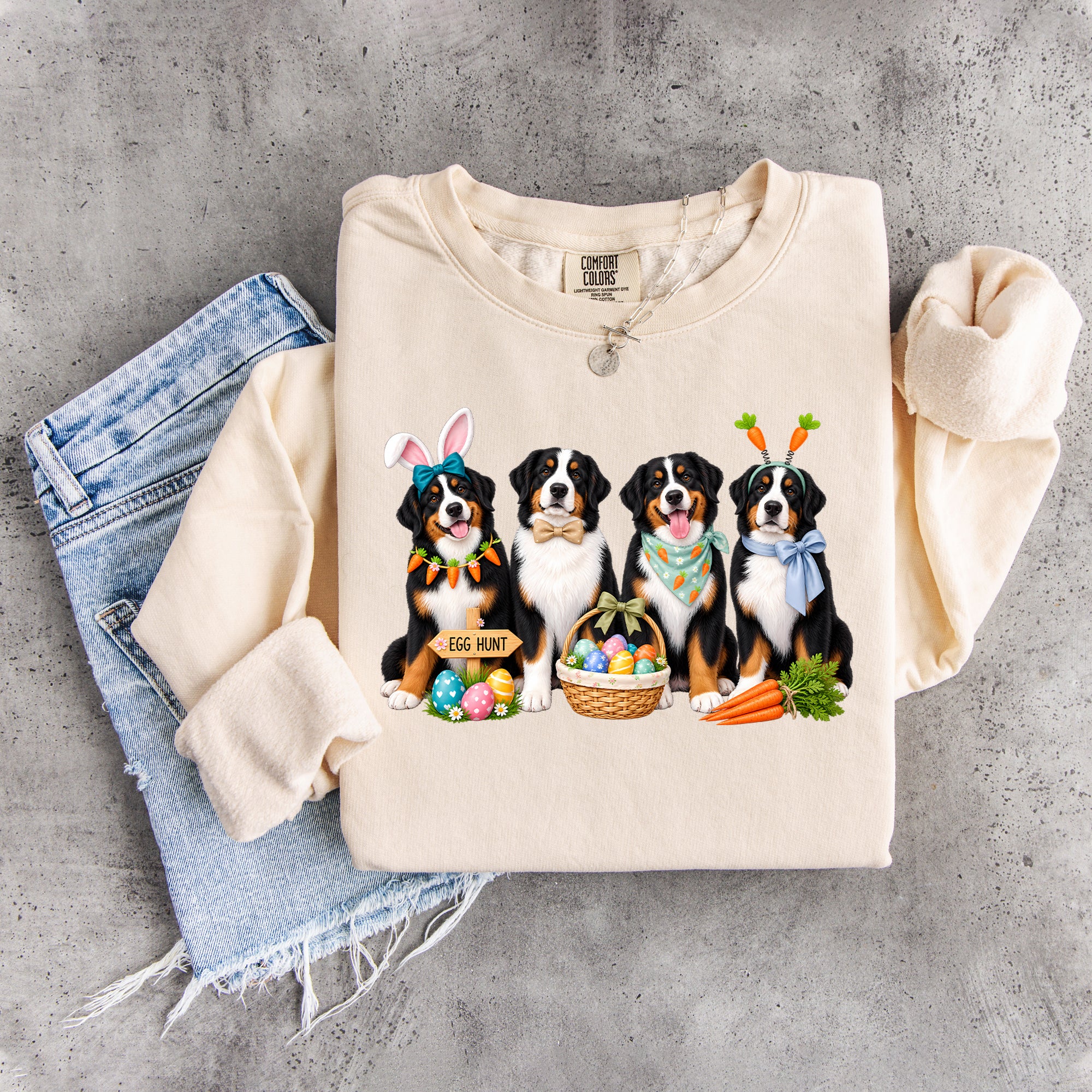 Oster-Sweatshirt mit Berner Sennenhund