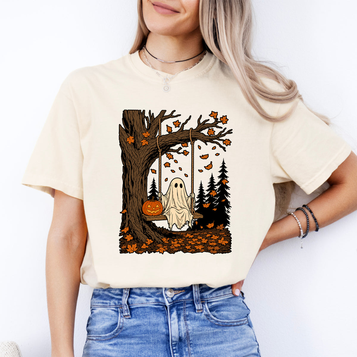 Camiseta vintage de Halloween con fantasma de los 90s