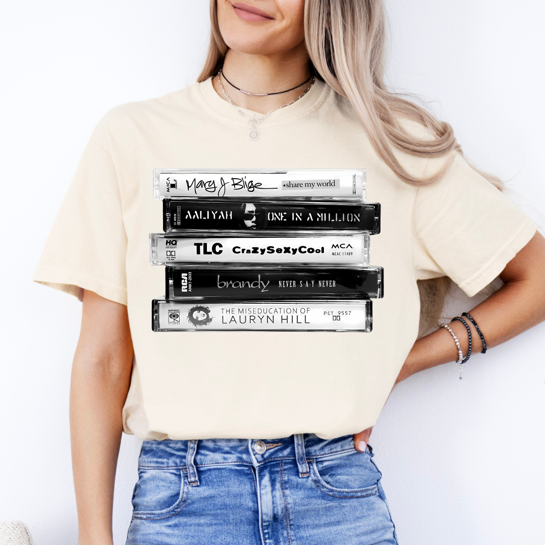 Vintage 90s Female Singers Cassette Tee