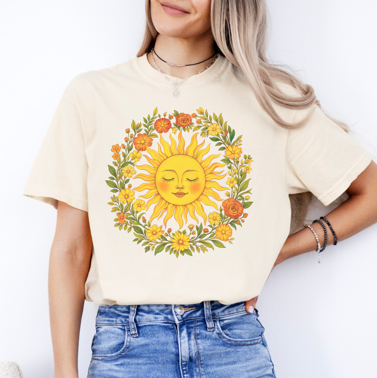 Boho-Spiritual-Sonnen-T-Shirt