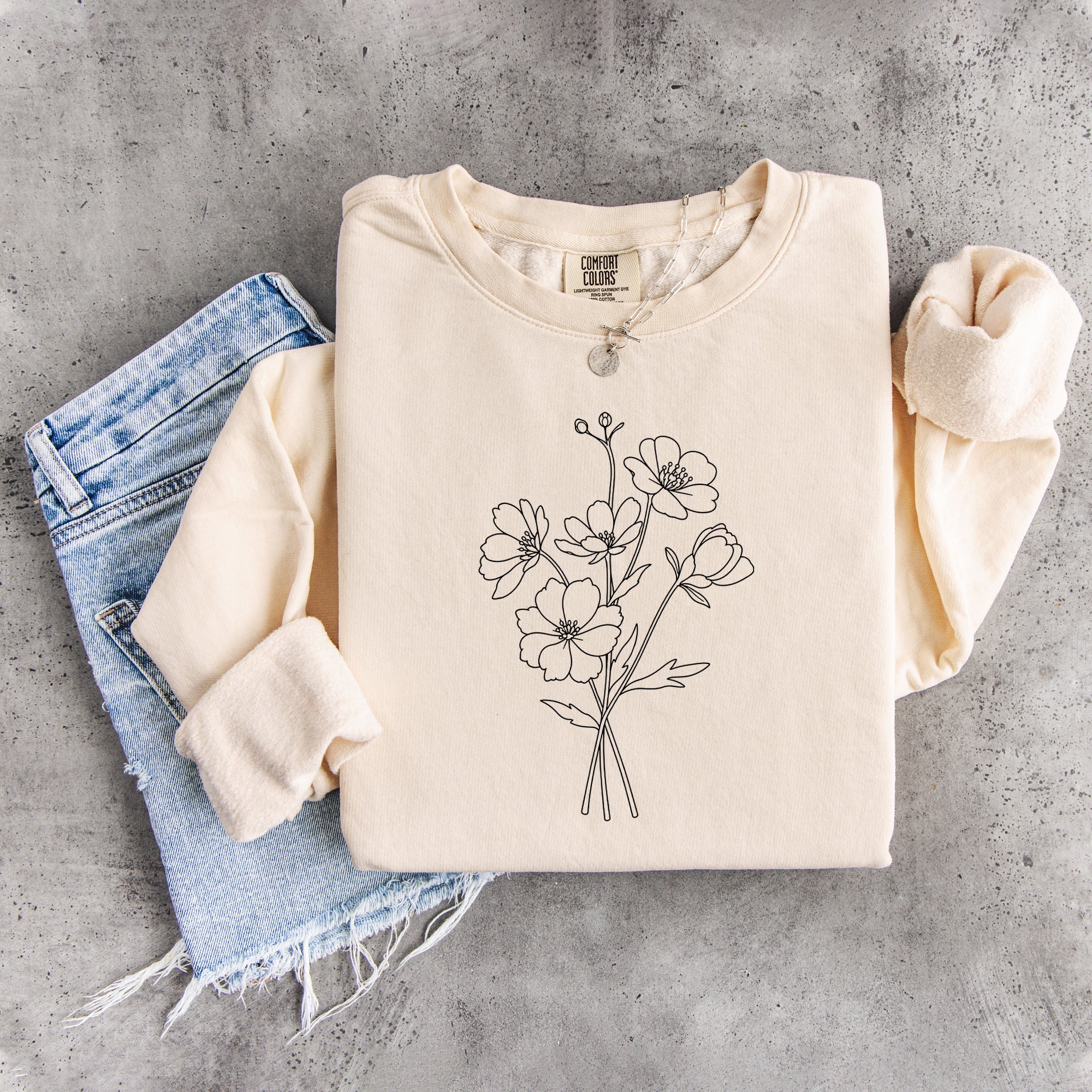 Boho-Wildblumen-Sweatshirt