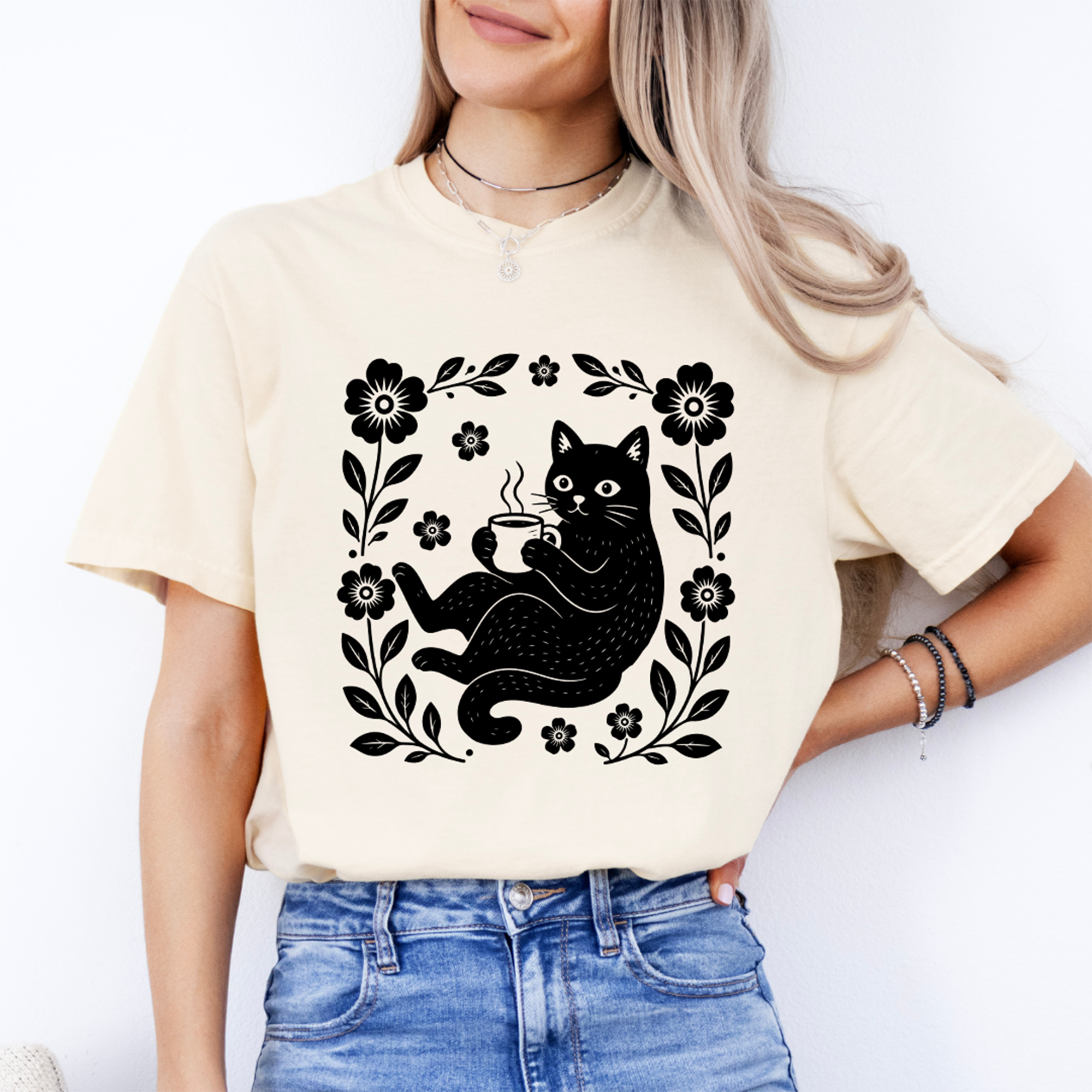 Boho-Katzen-T-Shirt