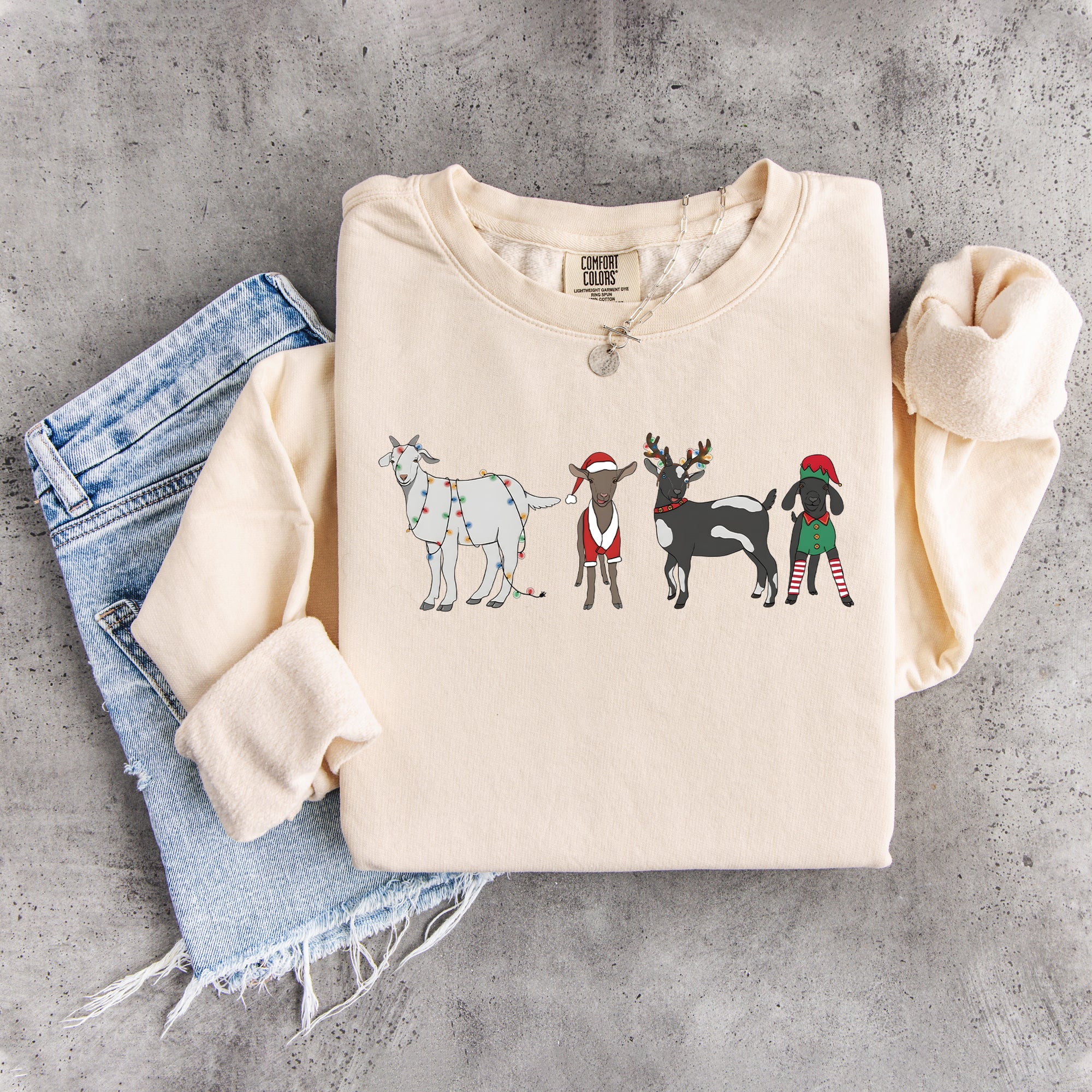 Weihnachts-Ziegen-Sweatshirt