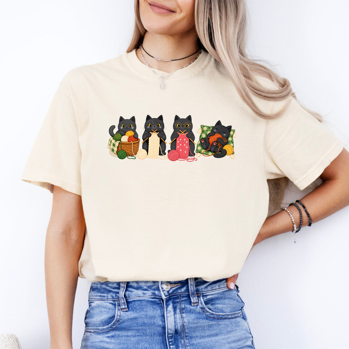 Black Cats Knitting Tee