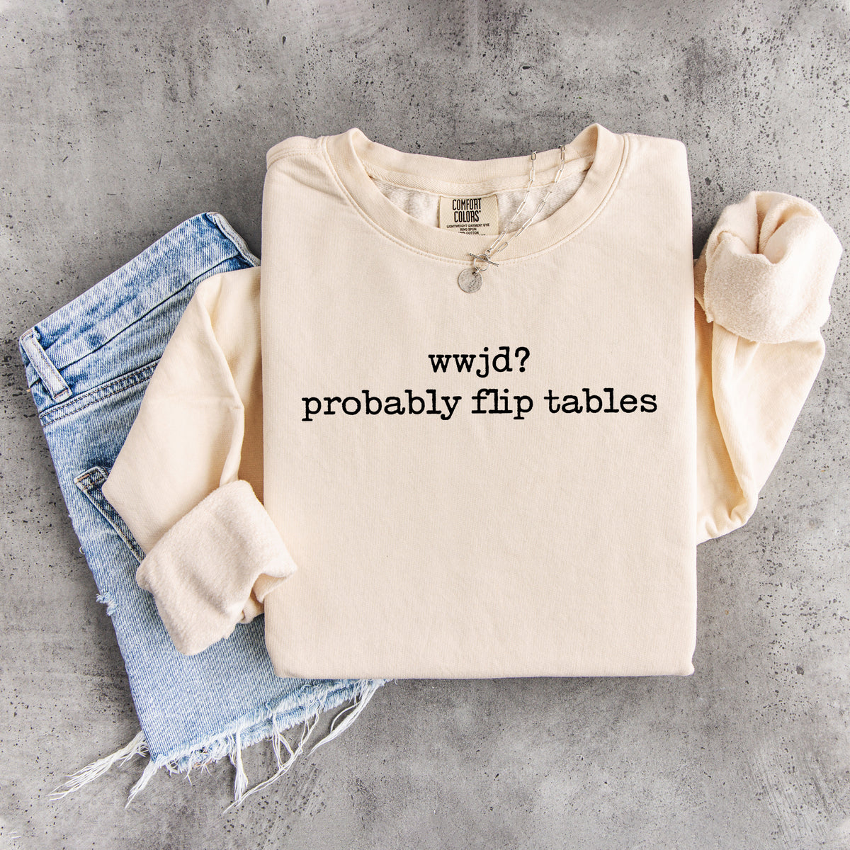 Sudadera «WWJD Probably Flip Tables»