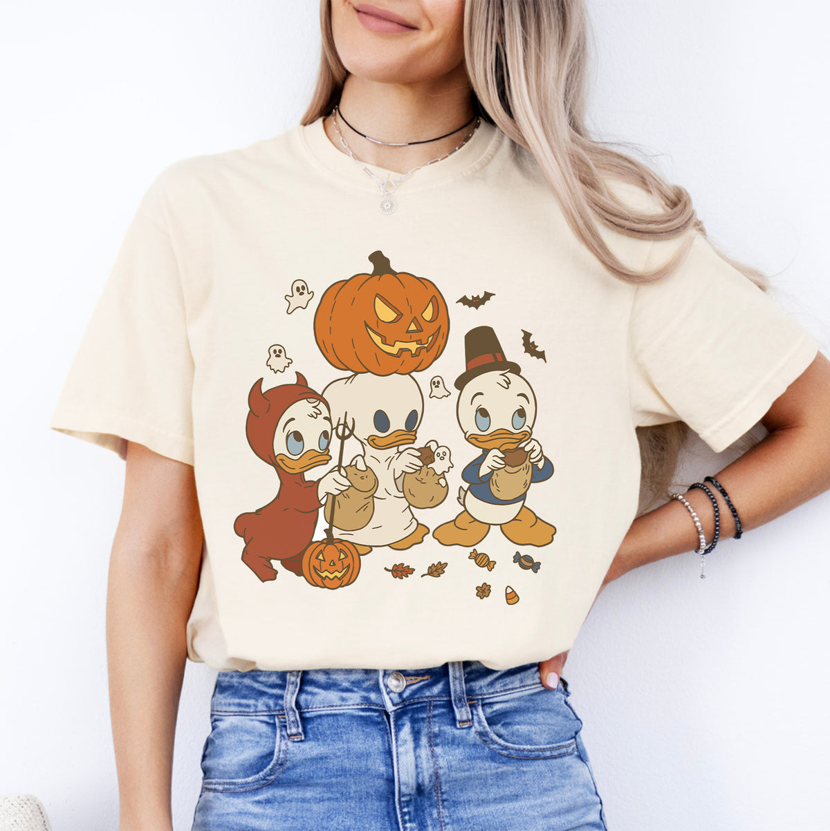 Camiseta vintage de los sobrinos del Pato Donald para la temporada espeluznante