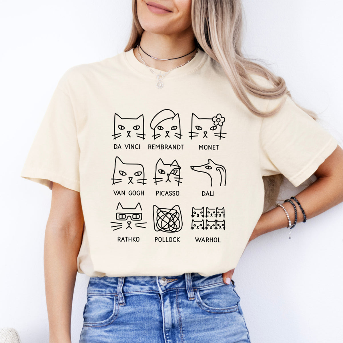 Grafik-Shirt „Berühmte Maler als Katzen“ zur Kunstgeschichte