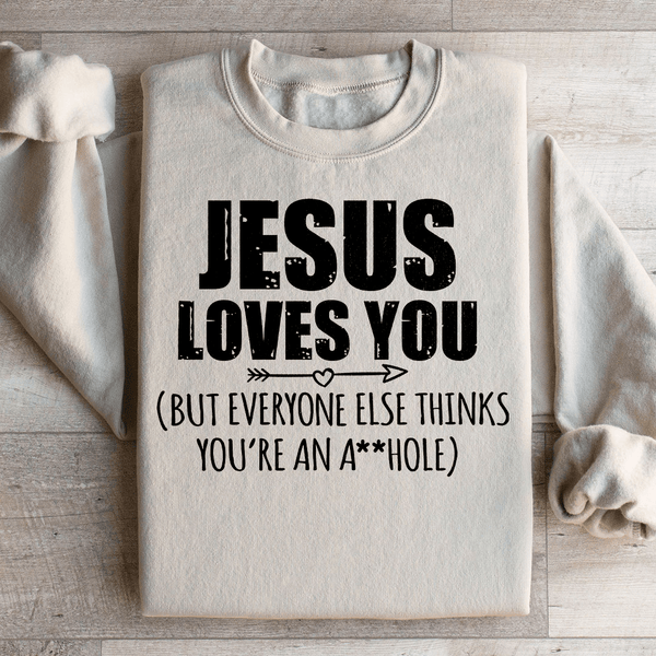 Jesus Loves You Sweatshirt Sand / S Peachy Sunday T-Shirt